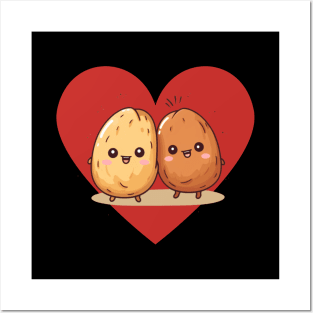 Kawaii Potato, valentines day, love you Posters and Art